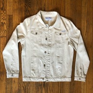 Cream denim slim jacket